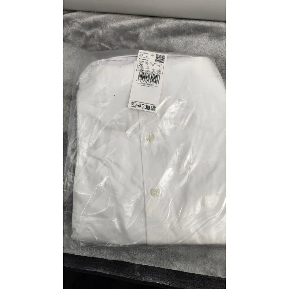 Mango Women's XS White Regular Cotton Lyocell Blend Shirt NWT - Picture 5 of 6